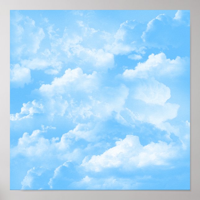 Blue Sky White Clouds Poster (Front)