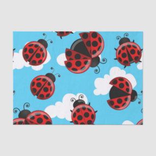Blue Sky White Clouds Red Ladybug Beetle Insect Tissue Paper