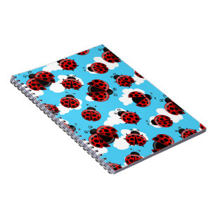 Blue Sky White Clouds Red Ladybug Beetle Notebook