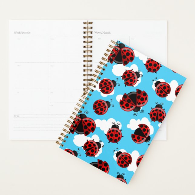 Blue Sky White Clouds Red Ladybug Beetle Planner (Display)