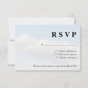Blue sky white clouds RSVP wedding cards