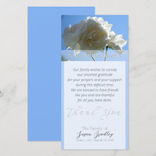 Blue Sky White Roses Sympathie Carte de remercieme