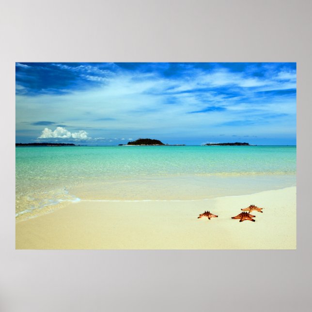 Blue Sky, White Sand And Starfish | Belitung Poster (Front)
