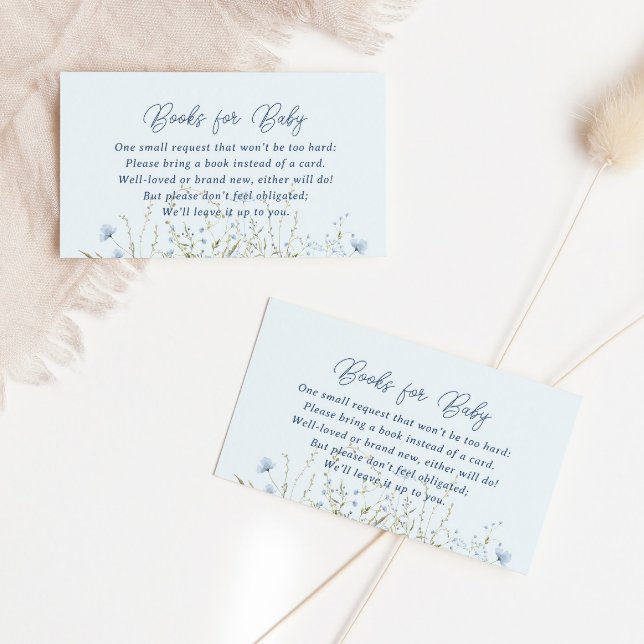 Blue Sky Wildflowers Book for Baby Baby Shower Enclosure Card (Creator Uploaded)