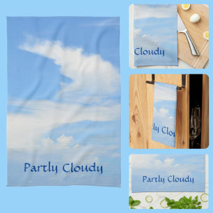 Blue Sky with a Swirling White Cloud Kitchen Towel