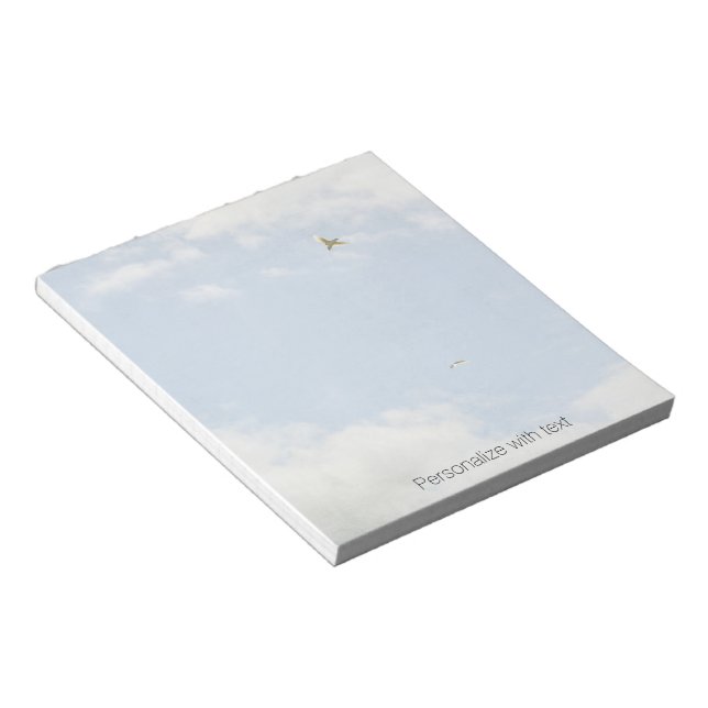Blue Sky with Birds Personalized Notepad (Angled)