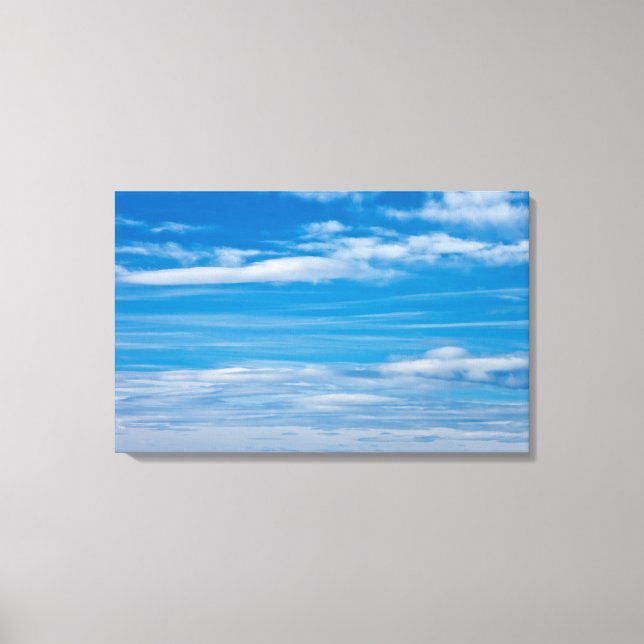 Blue Sky With Cloud Streaks Canvas Print (Front)