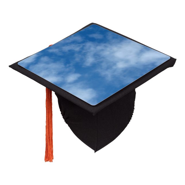 Blue Sky with Clouds Graduation Cap Topper (Angled)