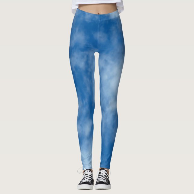 Blue Sky with Clouds Nature Photography Leggings (Front)