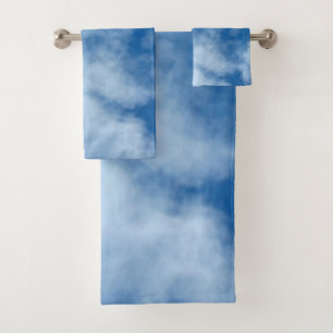 Blue Sky with Clouds Photo Bath Towel Set
