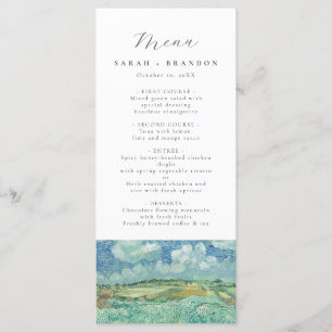 Blue Sky with Green Field Wedding Menu