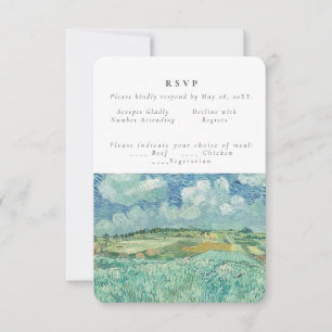 Blue Sky with Green field wedding RSVP Invitation