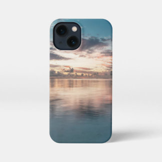 blue sky with red and dark clouds reflected on sea iPhone 13 mini case