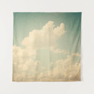 Blue sky with some white puffy cloudssky, vintage, tapestry