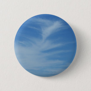 Blue Sky with White Clouds Abstract Nature Photo 2 Inch Round Button