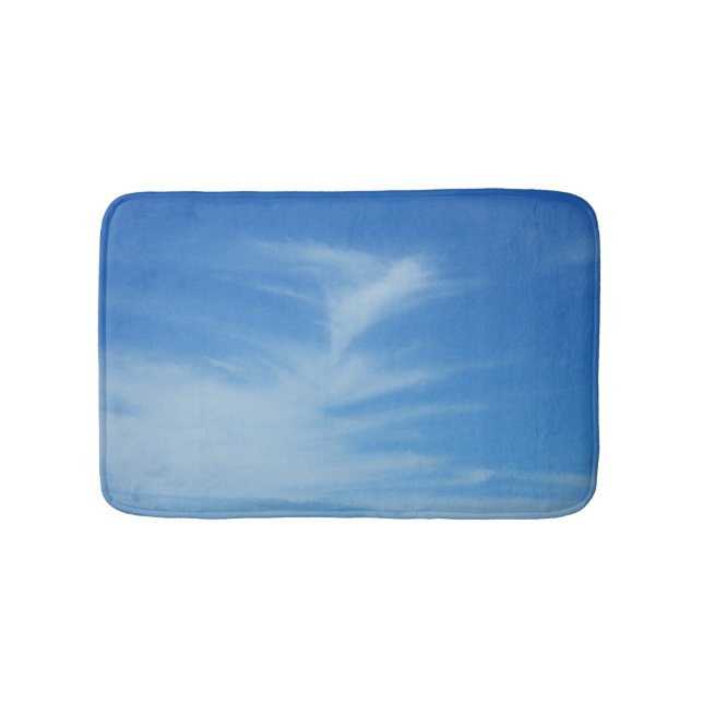 Blue Sky with White Clouds Abstract Nature Photo Bath Mat (Front)