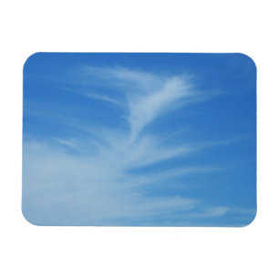 Blue Sky with White Clouds Abstract Nature Photo Magnet