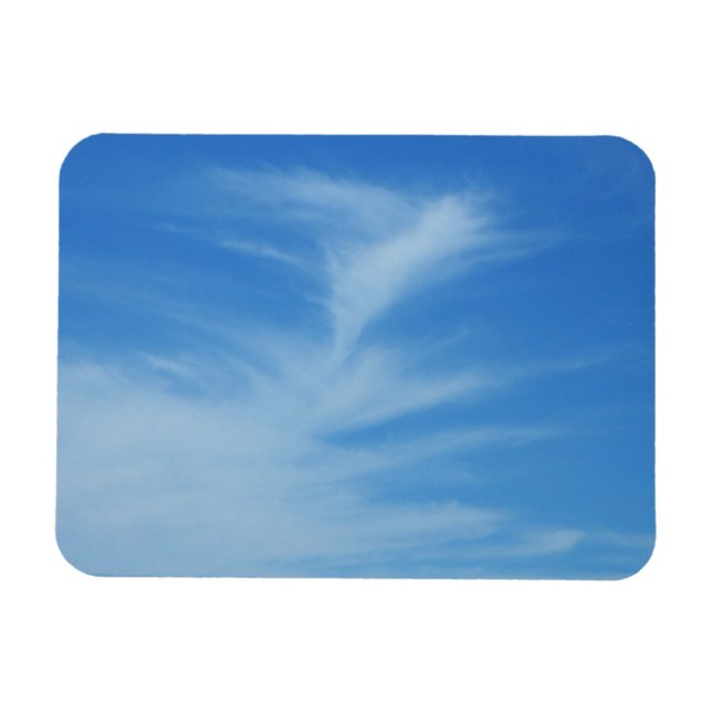 Blue Sky with White Clouds Abstract Nature Photo Magnet (Horizontal)