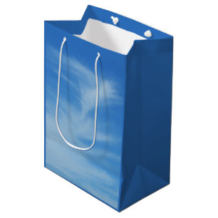 Blue Sky with White Clouds Abstract Nature Photo Medium Gift Bag