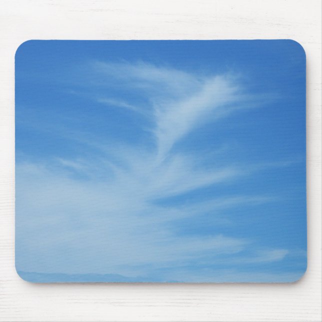 Blue Sky with White Clouds Abstract Nature Photo Mouse Pad (Front)