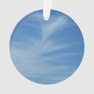 Blue Sky with White Clouds Abstract Nature Photo Ornament