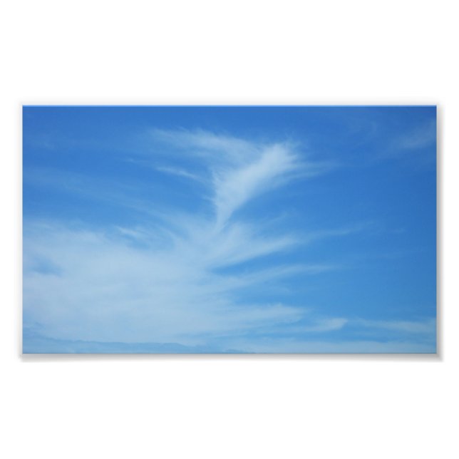 Blue Sky with White Clouds Abstract Nature Photo Print (Front)