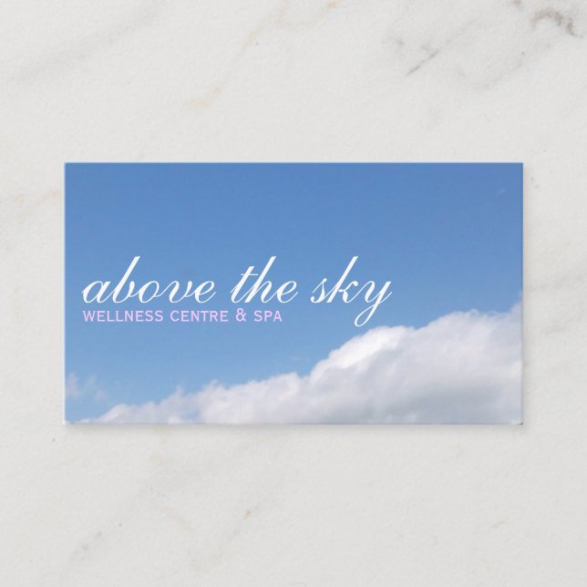 Blue sky with white clouds picture business card | (Front)