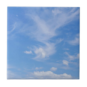 Blue Sky With Wispy Clouds Tile