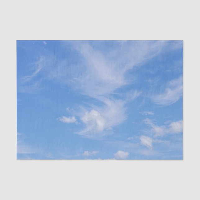 Blue Sky With Wispy Clouds Tissue Paper (Front)
