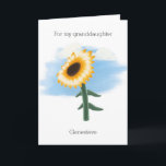 Blue Sky Yellow Sunflower Granddaughter Birthday  Card<br><div class="desc">Personalized yellow sunflower birthday card for granddaughter which you can add the birthday recipient's name to the front and personalize the inside card message. This personalized sunflower birthday card for her would make a wonderful keepsake.</div>