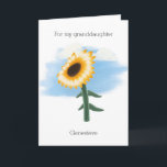 Blue Sky Yellow Sunflower Granddaughter Birthday  Card<br><div class="desc">Personalized yellow sunflower birthday card for granddaughter which you can add the birthday recipient's name to the front and personalize the inside card message. This personalized sunflower birthday card for her would make a wonderful keepsake.</div>