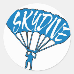 Blue skydive jumper stickers