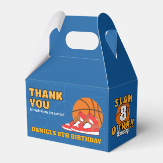 Blue Slam Dunk Basketball Birthday Party Kids Favor Box