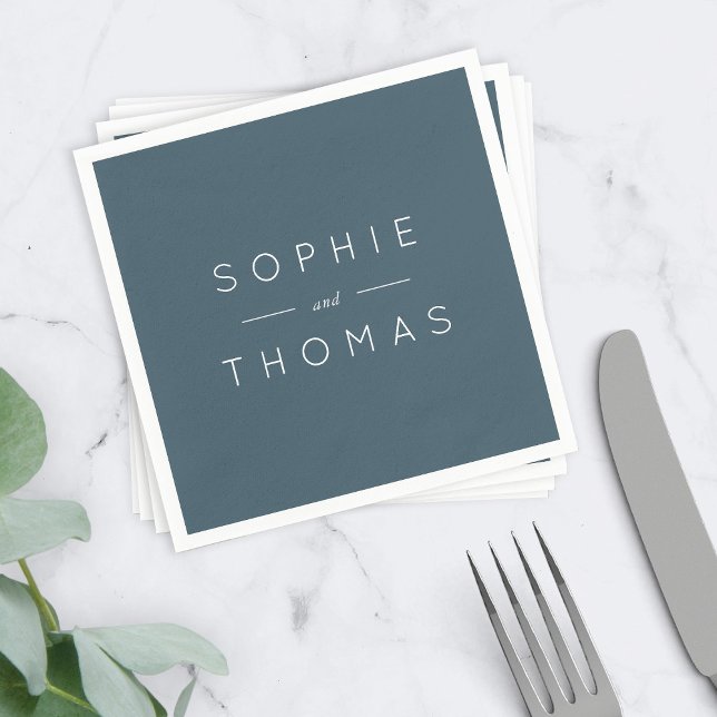 Blue Slate Wedding Napkin (Creator Uploaded)
