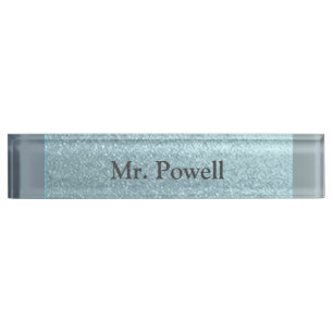 Blue Slick Faux foil Name Plate