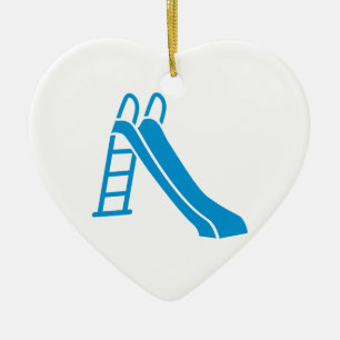Blue slide ceramic ornament