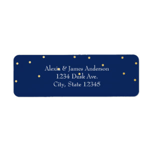 Blue Small Gold Foil Elegant Invitation Labels
