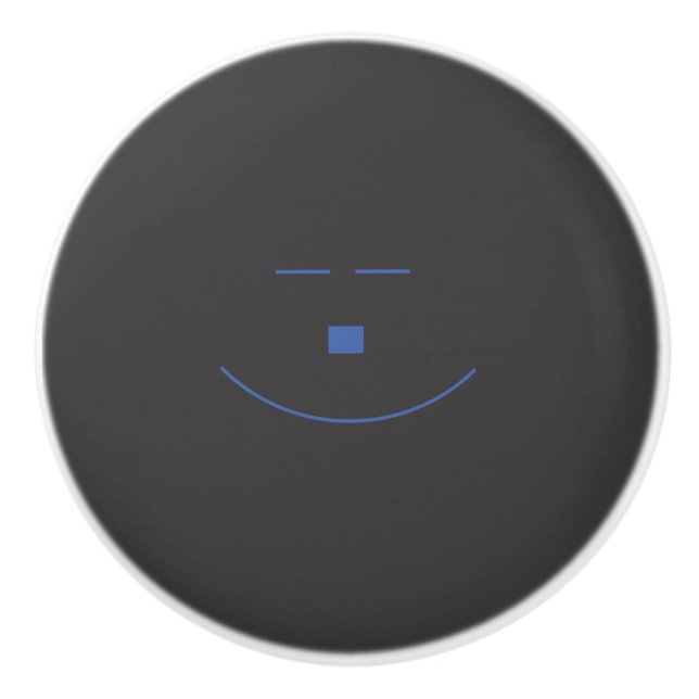 Blue Smile Face Ceramic Knob (Front)