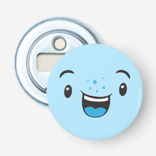 Blue Smiling Kawaii Face Bottle Opener
