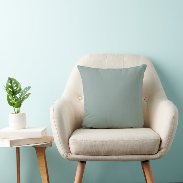 Blue Smoke and Cool Grey Cadet Two Colour Throw Pillow (Chair)