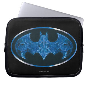Blue Smoke Bat Symbol Laptop Sleeve