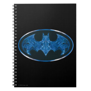 Blue Smoke Bat Symbol Notebook