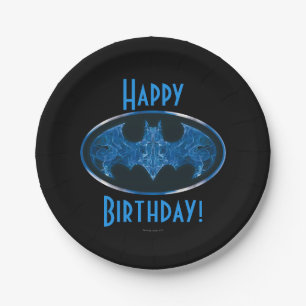 Blue Smoke Bat Symbol Paper Plate