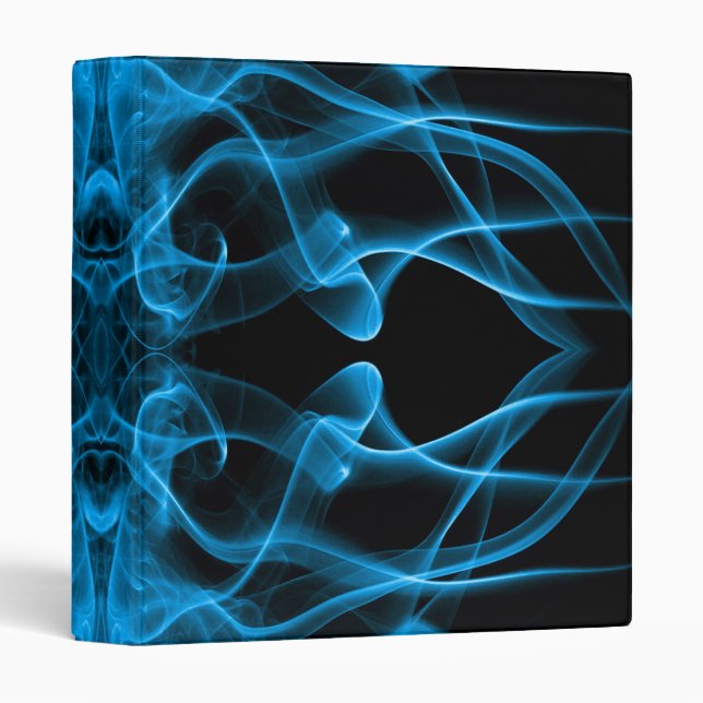 Blue Smoke Symmetrical Minimalist Black Binder (Front/Spine)