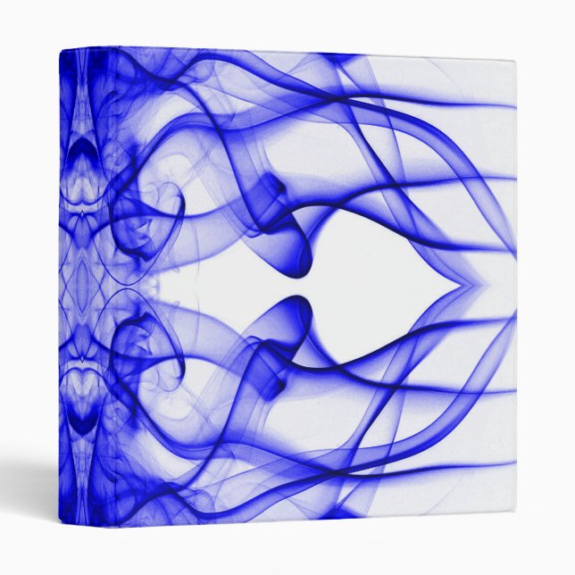 Blue Smoke Symmetrical Minimalist White Binder (Front/Spine)