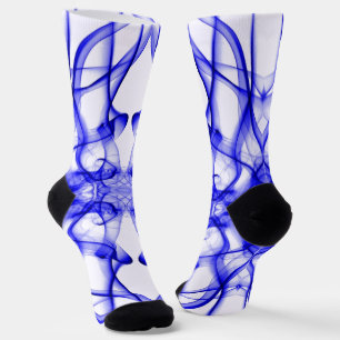 Blue Smoke Symmetrical Minimalist White Socks