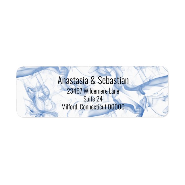 Blue Smokey Mist Background Template Label (Front)