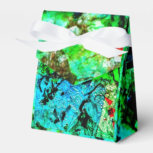 Blue smooth abstract Favor Box,Smooth vibrant art  Box (Front Side)