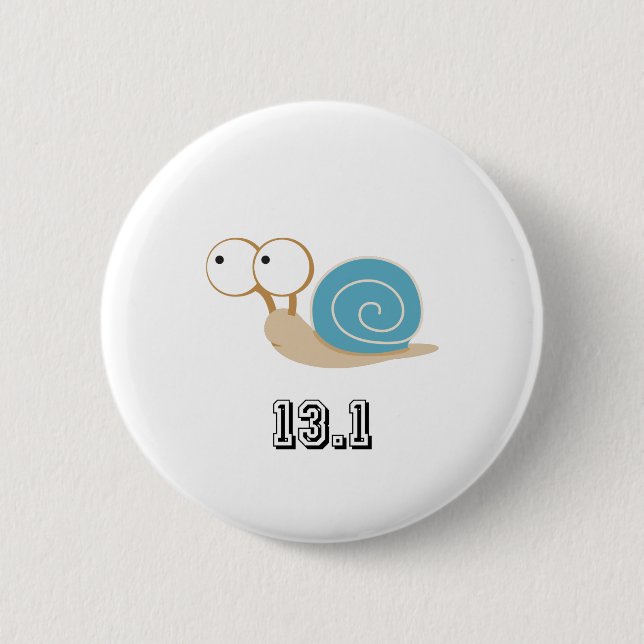 Blue Snail 13.1 (half marathon) 2 Inch Round Button (Front)