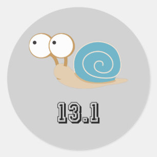Blue Snail 13.1 (half marathon) Classic Round Sticker